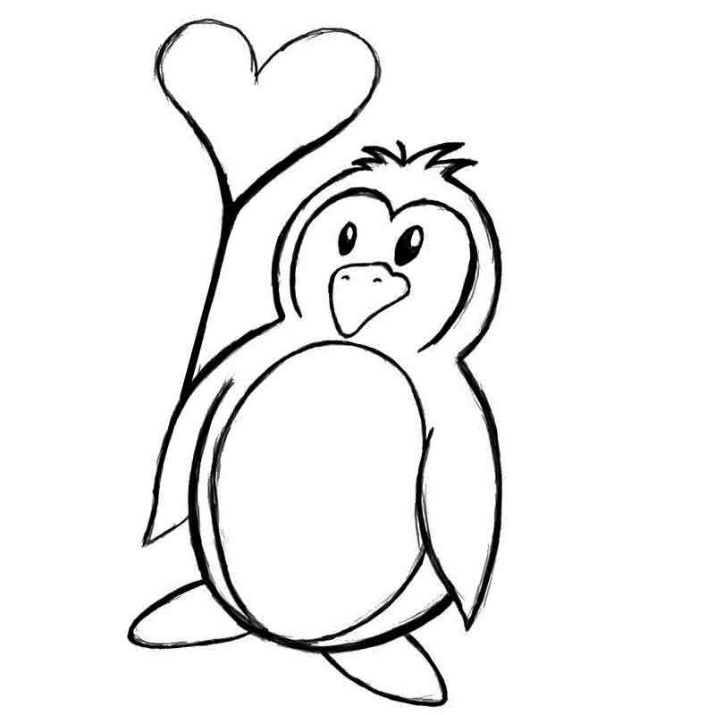 пингвин с сердечком