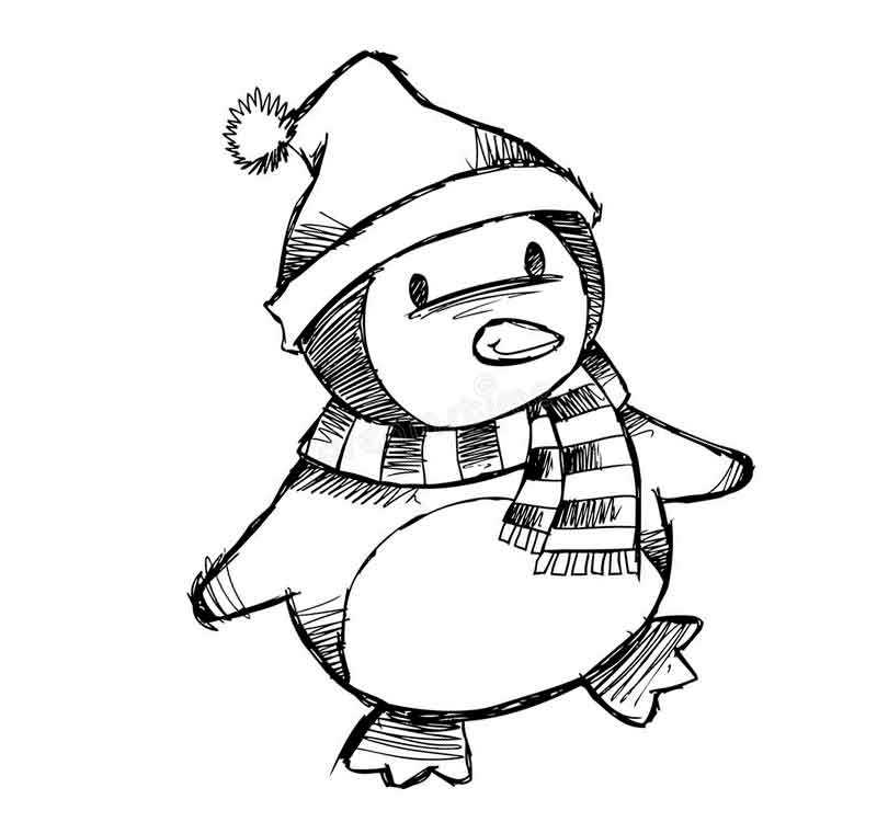 пингвин в шапке