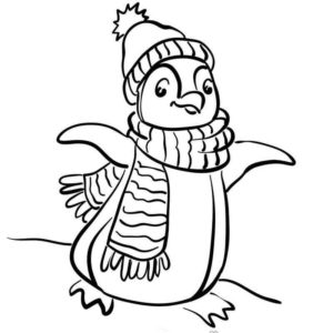 пингвин в шарке и шарфе