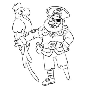 пират с верным попугаем