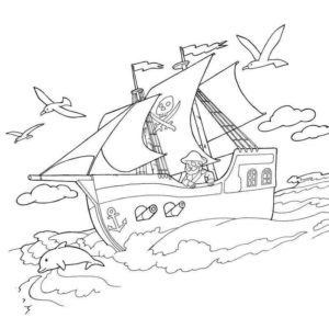 пиратский корабль в море