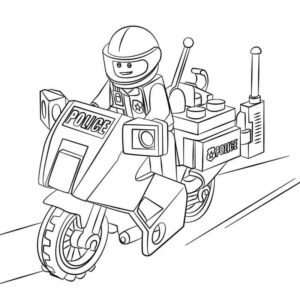 Полицейский на мотоцикле лего
