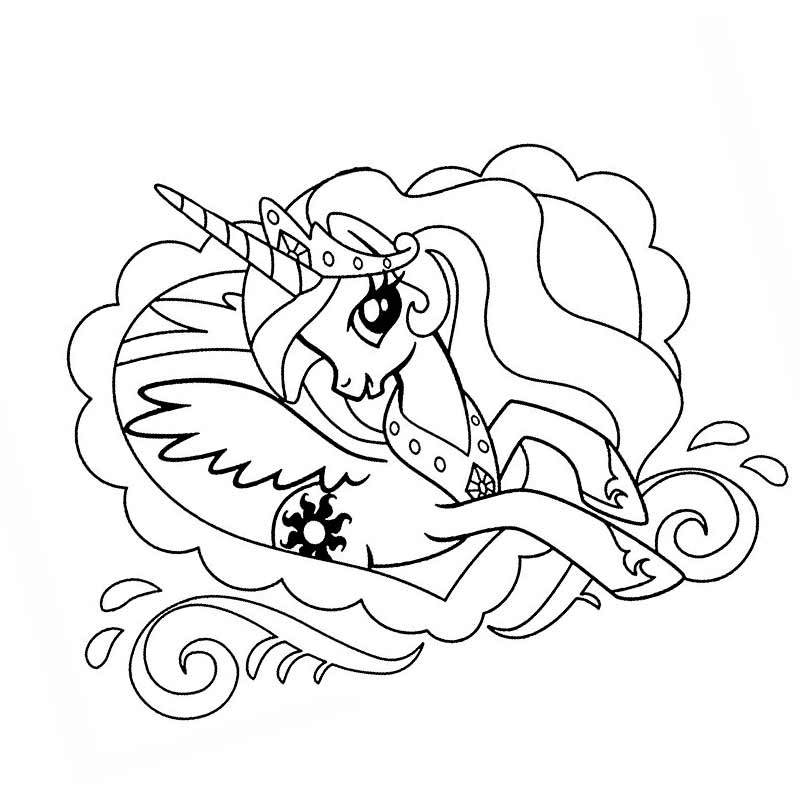 Принцесса Селестия раскраска - Раскраски пони Дружба это чудо - апекс124.рф