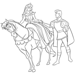 принцесса Аврора на коне и принц Филипп