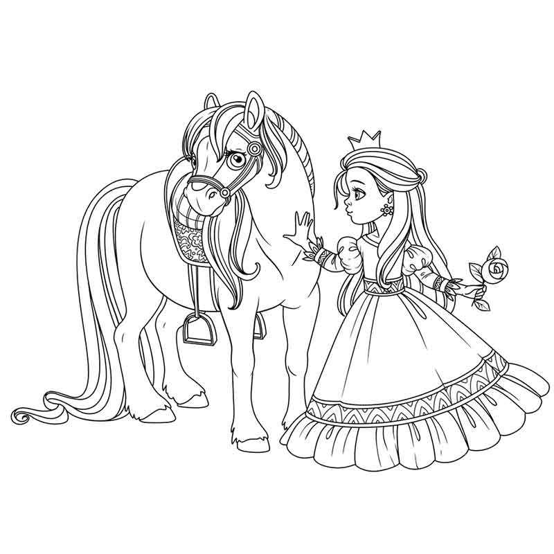 Раскраска Маленькая принцесса на пк
