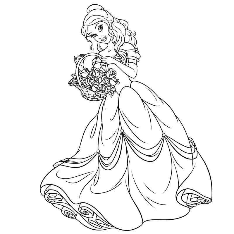 Игра Красавица и Чудовище: Принцесса Белль - Раскраска онлайн