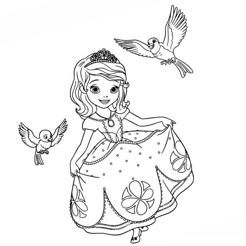 Принцесса София с птичками