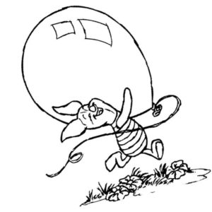 Пятачок бежит с воздушным шариком