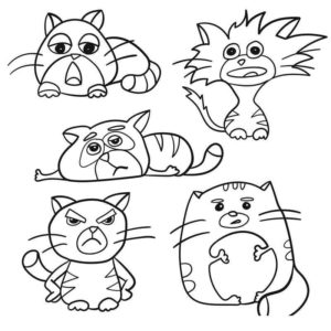 Пять веселых детских котиков