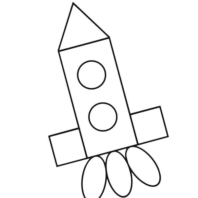 ракета из геометрических фигур