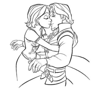Рапунцель целует принца