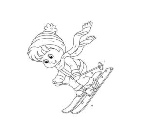 ребенок лыжник
