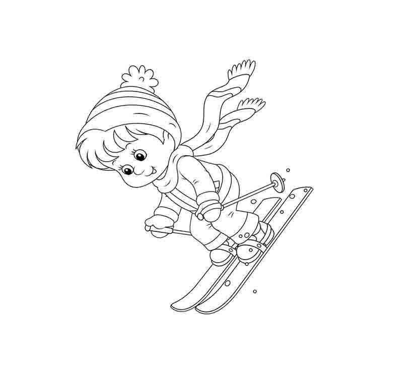 ребенок лыжник