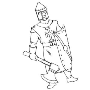 Рыцарь с топором и щитом
