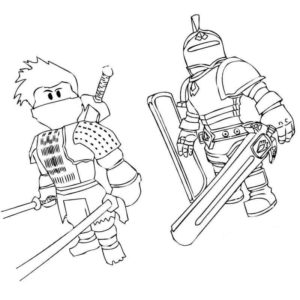 роблокс в роли ниндзя а его друг в роли рыцаря