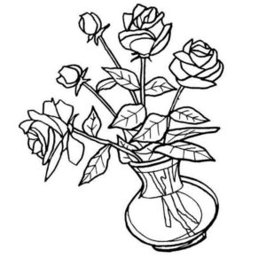 розы в прозрачной вазе