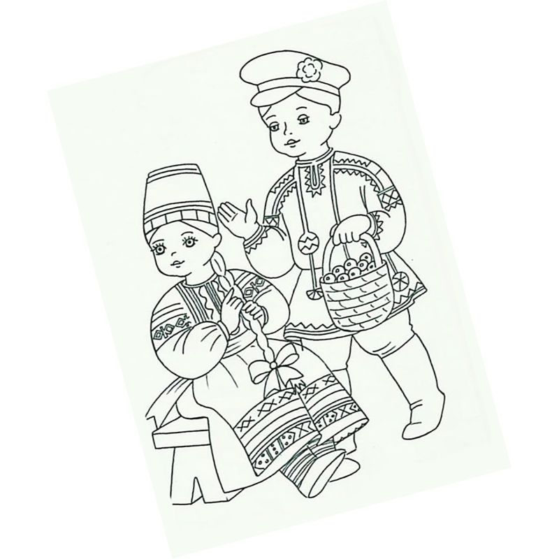 Русский костюм раскраска для детей