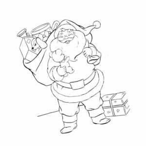 Санта Клаус держит плюшевого мишку