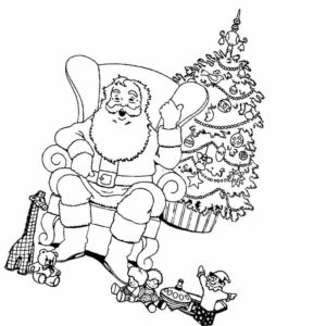Санта Клаус отдыхает на кресле