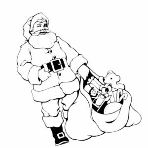 Санта Клаус показывает подарки