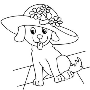 щенок с шляпой на голове