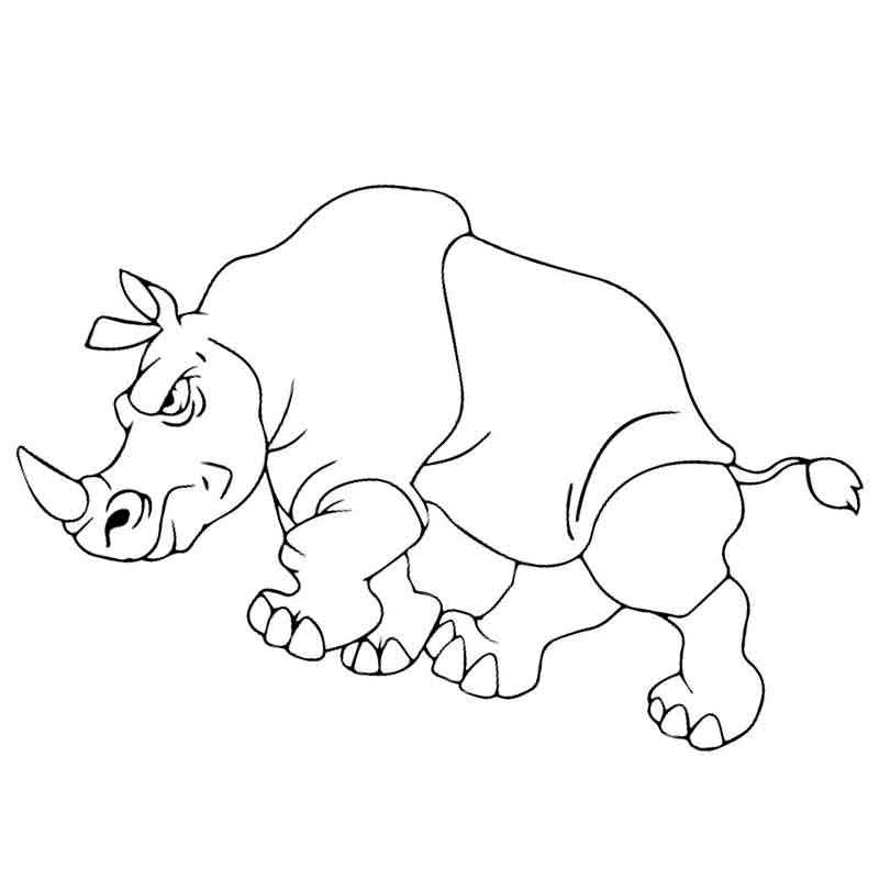 Раскраска Добрый носорог