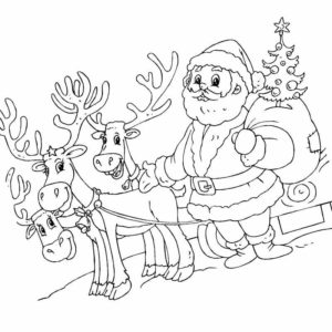 северные олени и Санта Клаус