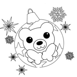 шар новогодний с рисунком медведя