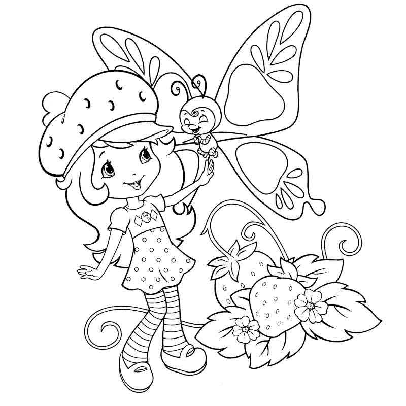 Шарлотта земляничка с бабочкой