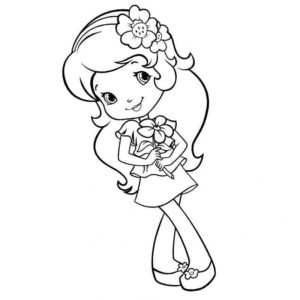 Шарлотта земляничка с цветочком