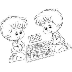 школьники в шахматы играют