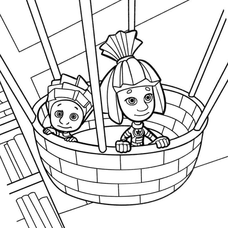Симка и Нолик на воздушном шаре