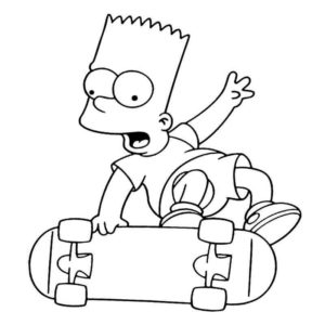Симпсоны Барт симпсон катит на скейтборде