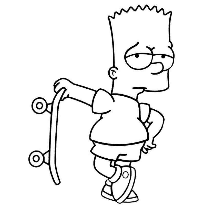 Симпсоны Барт со скейтом