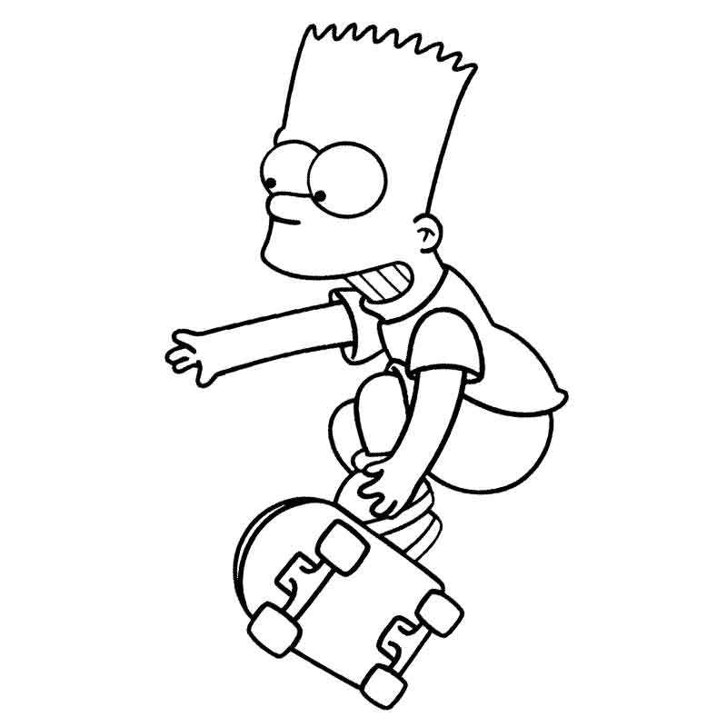 Симпсоны барт в прыжке на скейте
