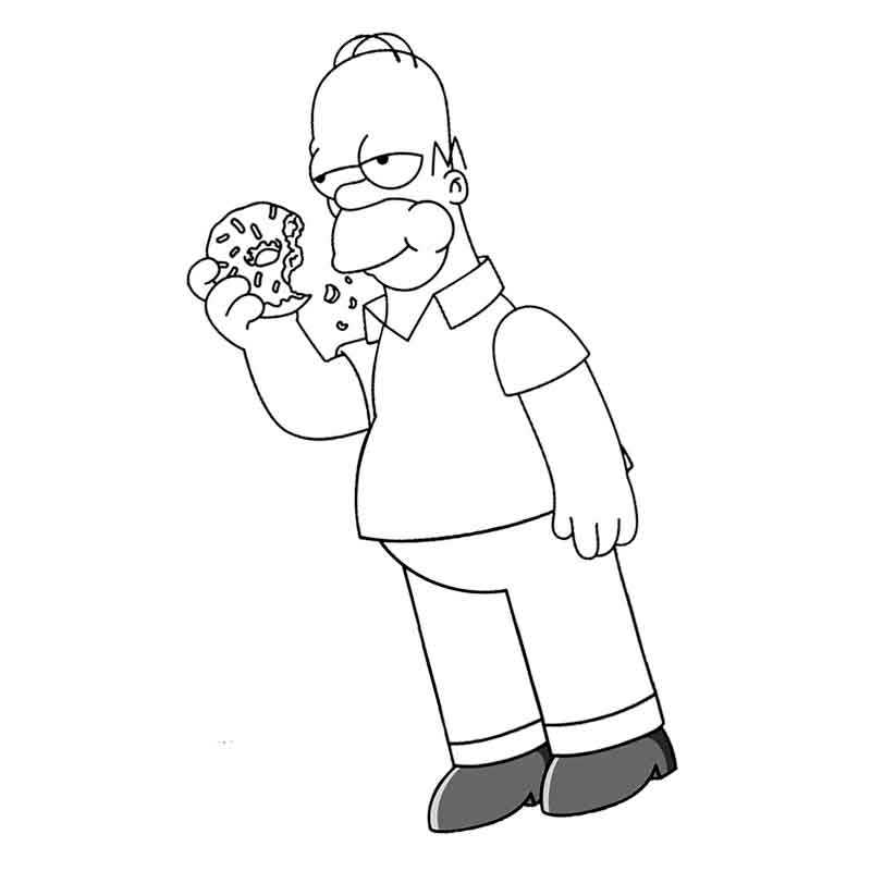 Симпсоны Гомер кушает пончик