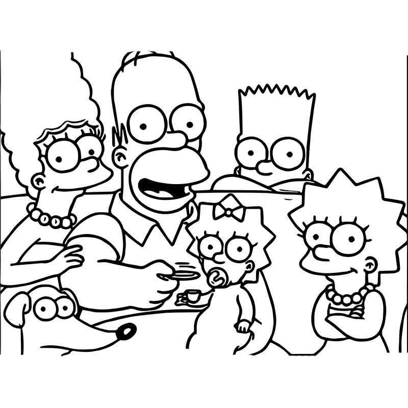 Симпсоны Гомер Симпсон со счастливой семьей