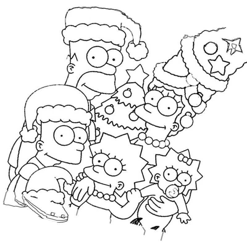 Симпсоны новогодняя Семья Симпсонов