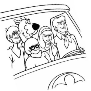 Скуби Ду с друзьями едут в автомобиле