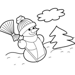 снеговик в шапке