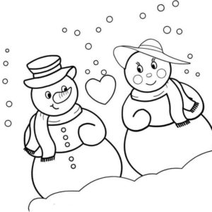 снеговики в шарфах
