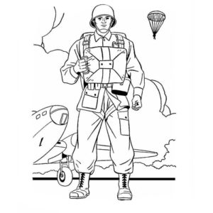 солдат с парашютом