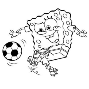 Спанч боб играет в футбол