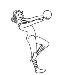 спортсменка гимнастка с мячом