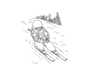 спуск лыжника