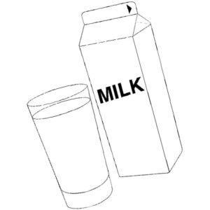 стакан и коробка молока