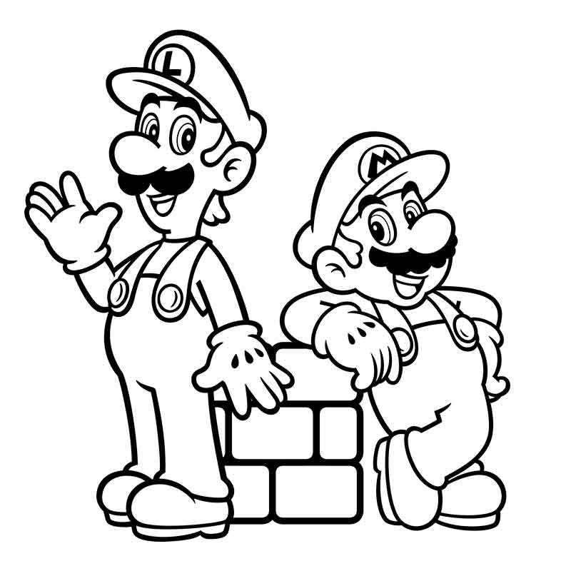 Супер Марио и Луиджи облокатились на камень