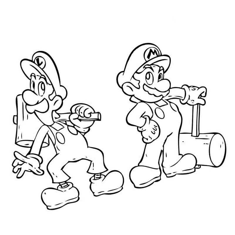Супер Марио и Луиджи с кувалдами