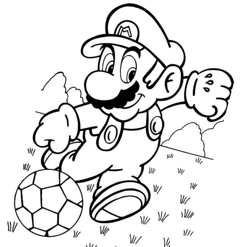 Супер Марио играет в футбол