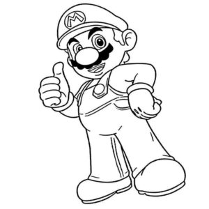 Супер Марио с большим пальцем вверх
